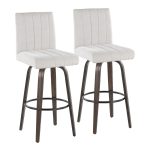 Hank 30" Contemporary Swivel Barstool Light Grey and Walnut (Set of 2) 13 Hank 30" Contemporary Swivel Barstool Light Grey and Walnut (Set of 2)
