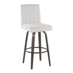 Hank 30" Contemporary Swivel Barstool Light Grey and Walnut (Set of 2) 14 Hank 30" Contemporary Swivel Barstool Light Grey and Walnut (Set of 2)