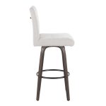 Hank 30" Contemporary Swivel Barstool Light Grey and Walnut (Set of 2) 15 Hank 30" Contemporary Swivel Barstool Light Grey and Walnut (Set of 2)