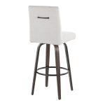 Hank 30" Contemporary Swivel Barstool Light Grey and Walnut (Set of 2) 16 Hank 30" Contemporary Swivel Barstool Light Grey and Walnut (Set of 2)