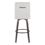Hank 30" Contemporary Swivel Barstool Light Grey and Walnut (Set of 2) 17 Hank 30" Contemporary Swivel Barstool Light Grey and Walnut (Set of 2)