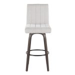 Hank 30" Contemporary Swivel Barstool Light Grey and Walnut (Set of 2) 18 Hank 30" Contemporary Swivel Barstool Light Grey and Walnut (Set of 2)