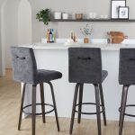 Hank 30 Contemporary Walnut and Black Swivel Barstool (Set of 2) 12 Hank 30 Contemporary Walnut and Black Swivel Barstool (Set of 2)