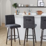 Hank 30 Contemporary Walnut and Black Swivel Barstool (Set of 2) 11 Hank 30 Contemporary Walnut and Black Swivel Barstool (Set of 2)