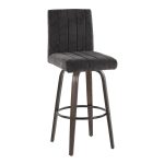 Hank 30 Contemporary Walnut and Black Swivel Barstool (Set of 2) 14 Hank 30 Contemporary Walnut and Black Swivel Barstool (Set of 2)