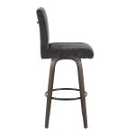 Hank 30 Contemporary Walnut and Black Swivel Barstool (Set of 2) 15 Hank 30 Contemporary Walnut and Black Swivel Barstool (Set of 2)