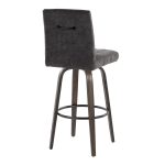 Hank 30 Contemporary Walnut and Black Swivel Barstool (Set of 2) 16 Hank 30 Contemporary Walnut and Black Swivel Barstool (Set of 2)