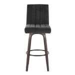 Hank 30 Contemporary Walnut and Black Swivel Barstool (Set of 2) 18 Hank 30 Contemporary Walnut and Black Swivel Barstool (Set of 2)