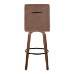 Hank 30-Inch Contemporary Walnut and Brown Swivel Barstool (Set of 2) 17 Hank 30-Inch Contemporary Walnut and Brown Swivel Barstool (Set of 2)