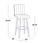Hank 30-Inch Contemporary Walnut and Brown Swivel Barstool (Set of 2) 19 Hank 30-Inch Contemporary Walnut and Brown Swivel Barstool (Set of 2)