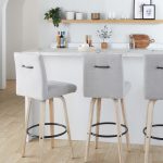 Hank 30-Inch Light Grey Fabric Swivel Barstools (Set of 2) 12 Hank 30-Inch Light Grey Fabric Swivel Barstools (Set of 2)