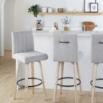 Hank 30-Inch Light Grey Fabric Swivel Barstools (Set of 2) 11 Hank 30-Inch Light Grey Fabric Swivel Barstools (Set of 2)