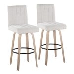Hank 30-Inch Light Grey Fabric Swivel Barstools (Set of 2) 13 Hank 30-Inch Light Grey Fabric Swivel Barstools (Set of 2)