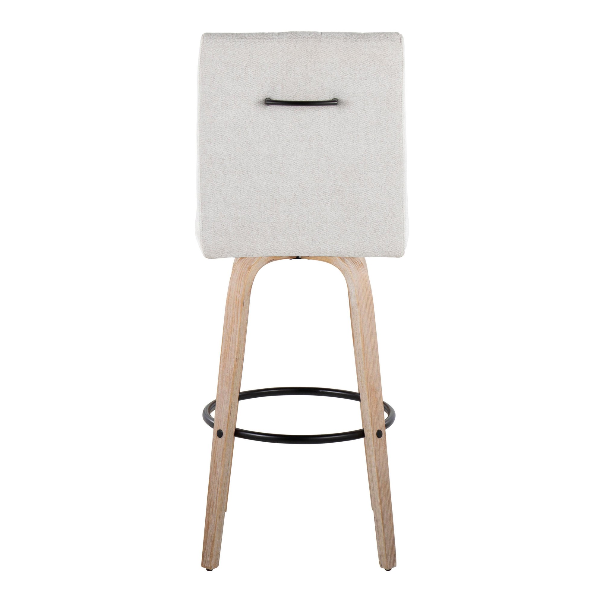 Hank 30-Inch Light Grey Fabric Swivel Barstools (Set of 2) 7 Hank 30-Inch Light Grey Fabric Swivel Barstools (Set of 2) - Image 7