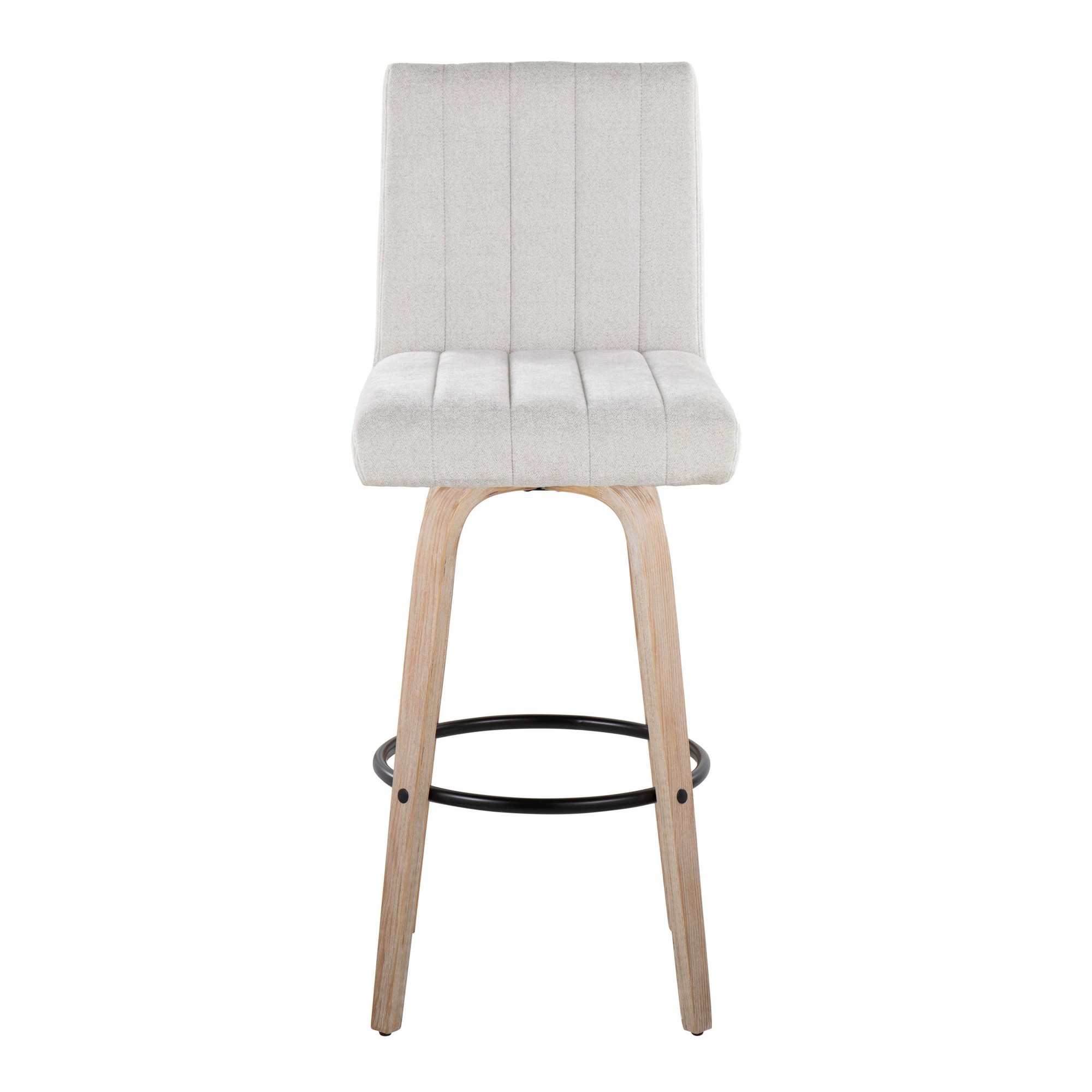 Hank 30-Inch Light Grey Fabric Swivel Barstools (Set of 2) 8 Hank 30-Inch Light Grey Fabric Swivel Barstools (Set of 2) - Image 8