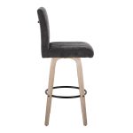 Hank 30-Inch Whitewashed Wood and Black Contemporary Barstool (Set of 2) 15 Hank 30-Inch Whitewashed Wood and Black Contemporary Barstool (Set of 2)
