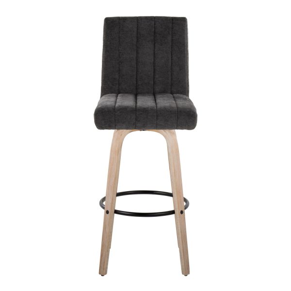 Hank 30 Inch Whitewashed Wood and Black Contemporary Barstool Set of 2 7