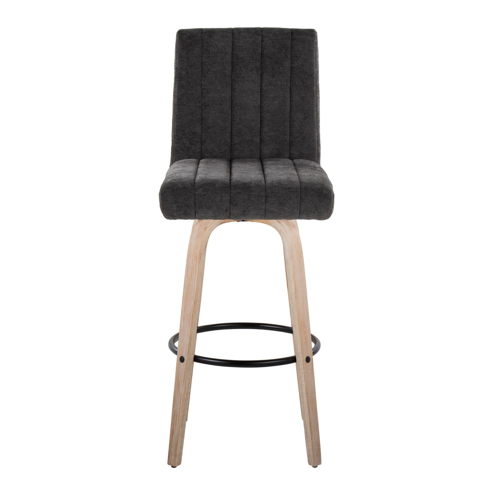 Hank 30-Inch Whitewashed Wood and Black Contemporary Barstool (Set of 2) 8 Hank 30-Inch Whitewashed Wood and Black Contemporary Barstool (Set of 2) - Image 8