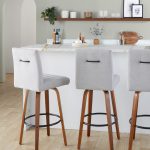 Hank 30 Walnut Wood Light Grey Contemporary Barstools (Set of 2) 12 Hank 30 Walnut Wood Light Grey Contemporary Barstools (Set of 2)