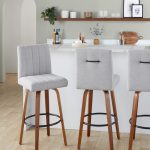 Hank 30 Walnut Wood Light Grey Contemporary Barstools (Set of 2) 11 Hank 30 Walnut Wood Light Grey Contemporary Barstools (Set of 2)