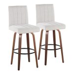 Hank 30 Walnut Wood Light Grey Contemporary Barstools (Set of 2) 13 Hank 30 Walnut Wood Light Grey Contemporary Barstools (Set of 2)