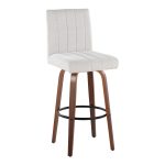 Hank 30 Walnut Wood Light Grey Contemporary Barstools (Set of 2) 14 Hank 30 Walnut Wood Light Grey Contemporary Barstools (Set of 2)