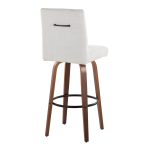 Hank 30 Walnut Wood Light Grey Contemporary Barstools (Set of 2) 16 Hank 30 Walnut Wood Light Grey Contemporary Barstools (Set of 2)