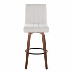 Hank 30 Walnut Wood Light Grey Contemporary Barstools (Set of 2) 18 Hank 30 Walnut Wood Light Grey Contemporary Barstools (Set of 2)