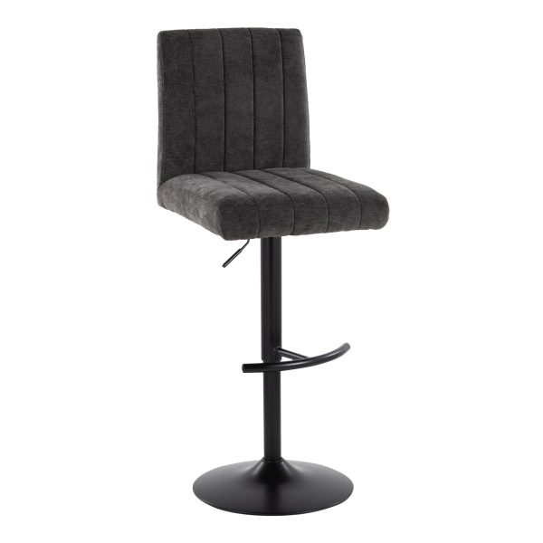 Hank Black Metal Adjustable Contemporary Barstool Set of 2 3