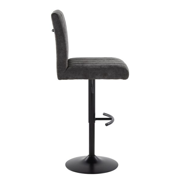 Hank Black Metal Adjustable Contemporary Barstool Set of 2 4