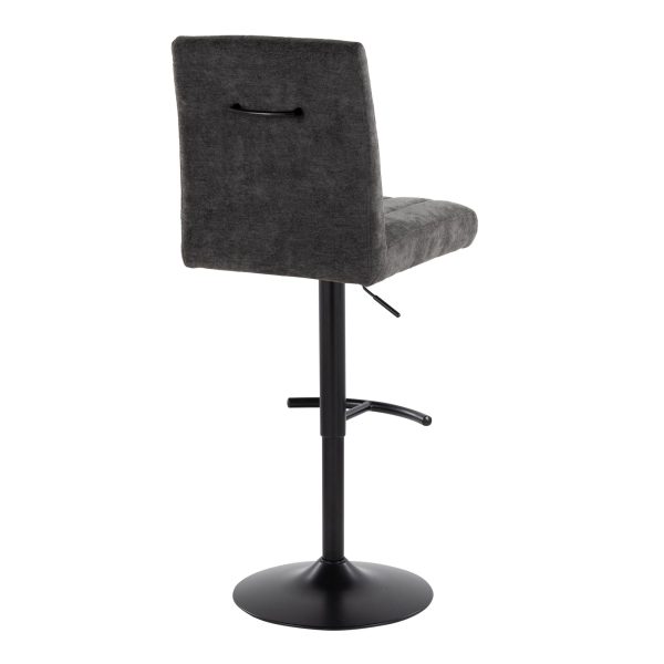 Hank Black Metal Adjustable Contemporary Barstool Set of 2 5
