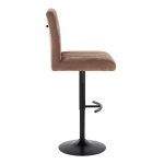 Hank Brown Fabric Black Metal Contemporary Adjustable Barstools (Set of 2) 15 Hank Brown Fabric Black Metal Contemporary Adjustable Barstools (Set of 2)