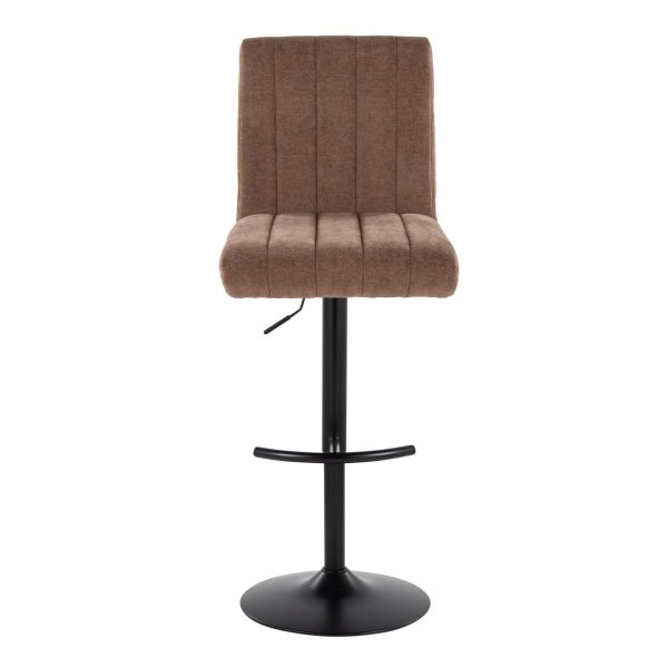 Hank Brown Fabric Black Metal Contemporary Adjustable Barstools Set of 2 7