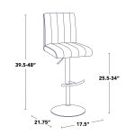 Hank Brown Fabric Black Metal Contemporary Adjustable Barstools (Set of 2) 19 Hank Brown Fabric Black Metal Contemporary Adjustable Barstools (Set of 2)