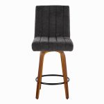 Hank Contemporary Swivel Counter Stool Walnut and Black (Set of 2) (Set of 2) 18 Hank Contemporary Swivel Counter Stool Walnut and Black (Set of 2) (Set of 2)