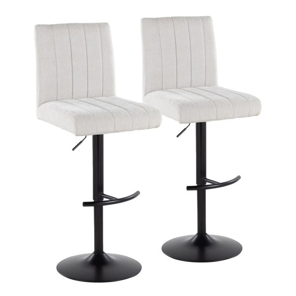 Hank Light Grey Contemporary Adjustable Barstools Set of 2 2