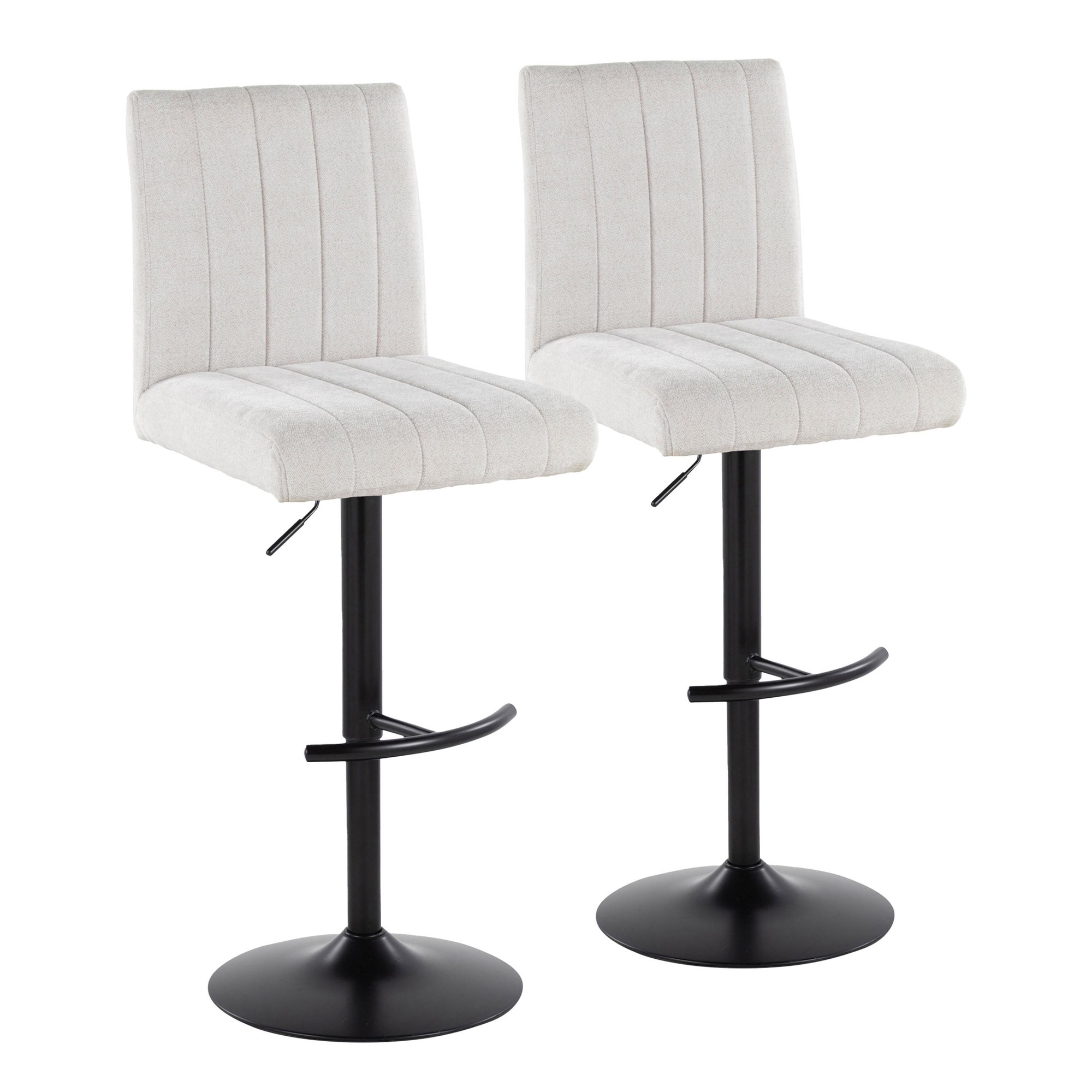 Hank Light Grey Contemporary Adjustable Barstools (Set of 2) 3 Hank Light Grey Contemporary Adjustable Barstools (Set of 2) - Image 3