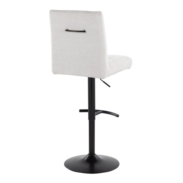 Hank Light Grey Contemporary Adjustable Barstools Set of 2 5