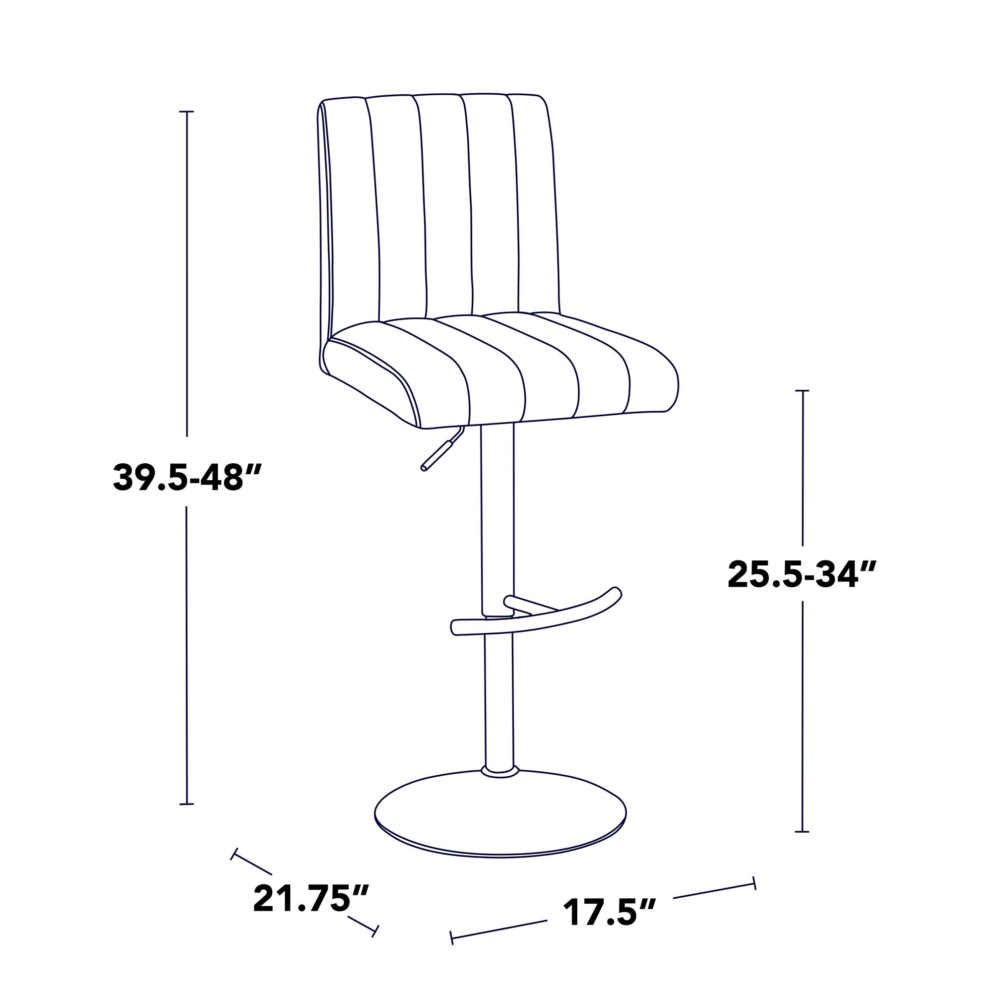 Hank Light Grey Contemporary Adjustable Barstools (Set of 2) 9 Hank Light Grey Contemporary Adjustable Barstools (Set of 2) - Image 9