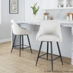 Hannah 26 Cream Fabric Black Metal Swivel Counter Stools (Set of 2) 11 Hannah 26 Cream Fabric Black Metal Swivel Counter Stools (Set of 2)