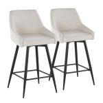 Hannah 26 Cream Fabric Black Metal Swivel Counter Stools (Set of 2) 12 Hannah 26 Cream Fabric Black Metal Swivel Counter Stools (Set of 2)