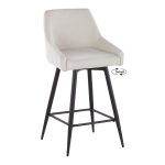 Hannah 26 Cream Fabric Black Metal Swivel Counter Stools (Set of 2) 13 Hannah 26 Cream Fabric Black Metal Swivel Counter Stools (Set of 2)
