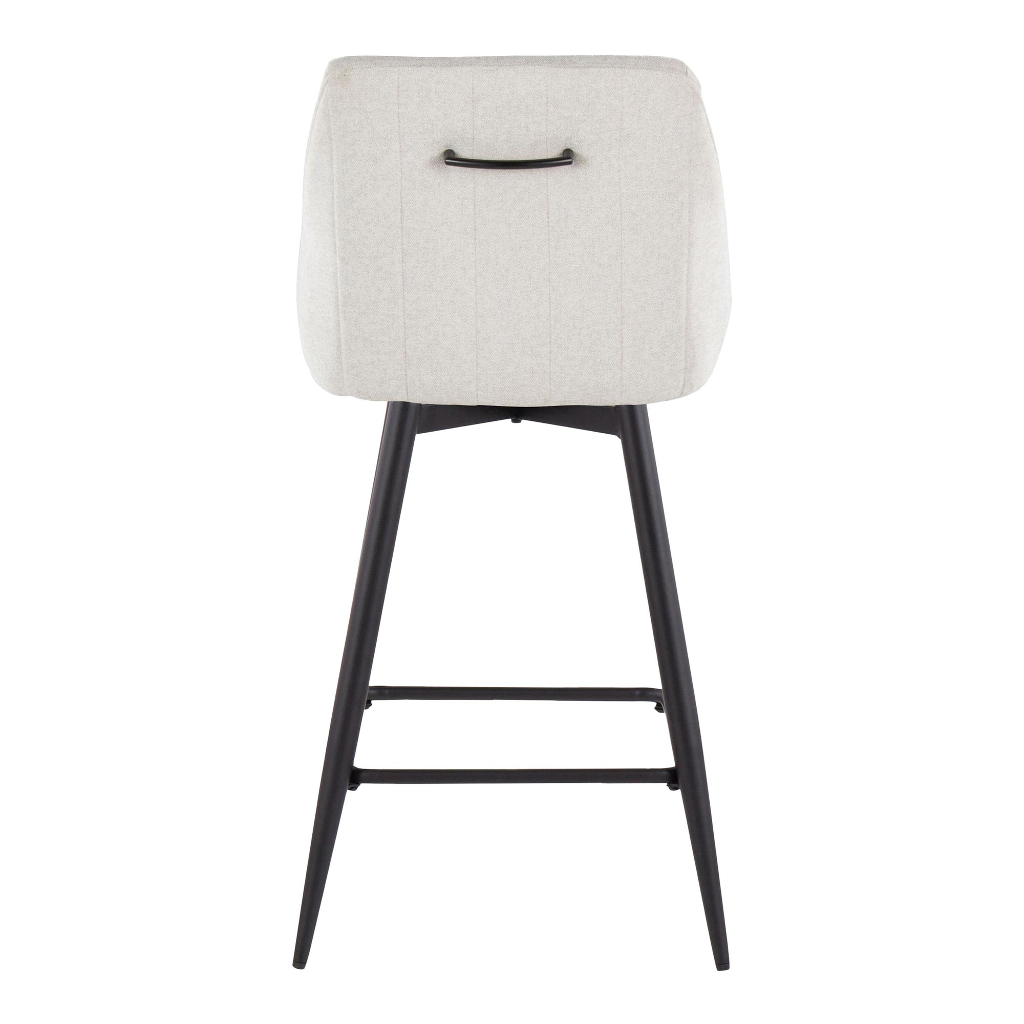 Hannah 26 Cream Fabric Black Metal Swivel Counter Stools (Set of 2) 7 Hannah 26 Cream Fabric Black Metal Swivel Counter Stools (Set of 2) - Image 7