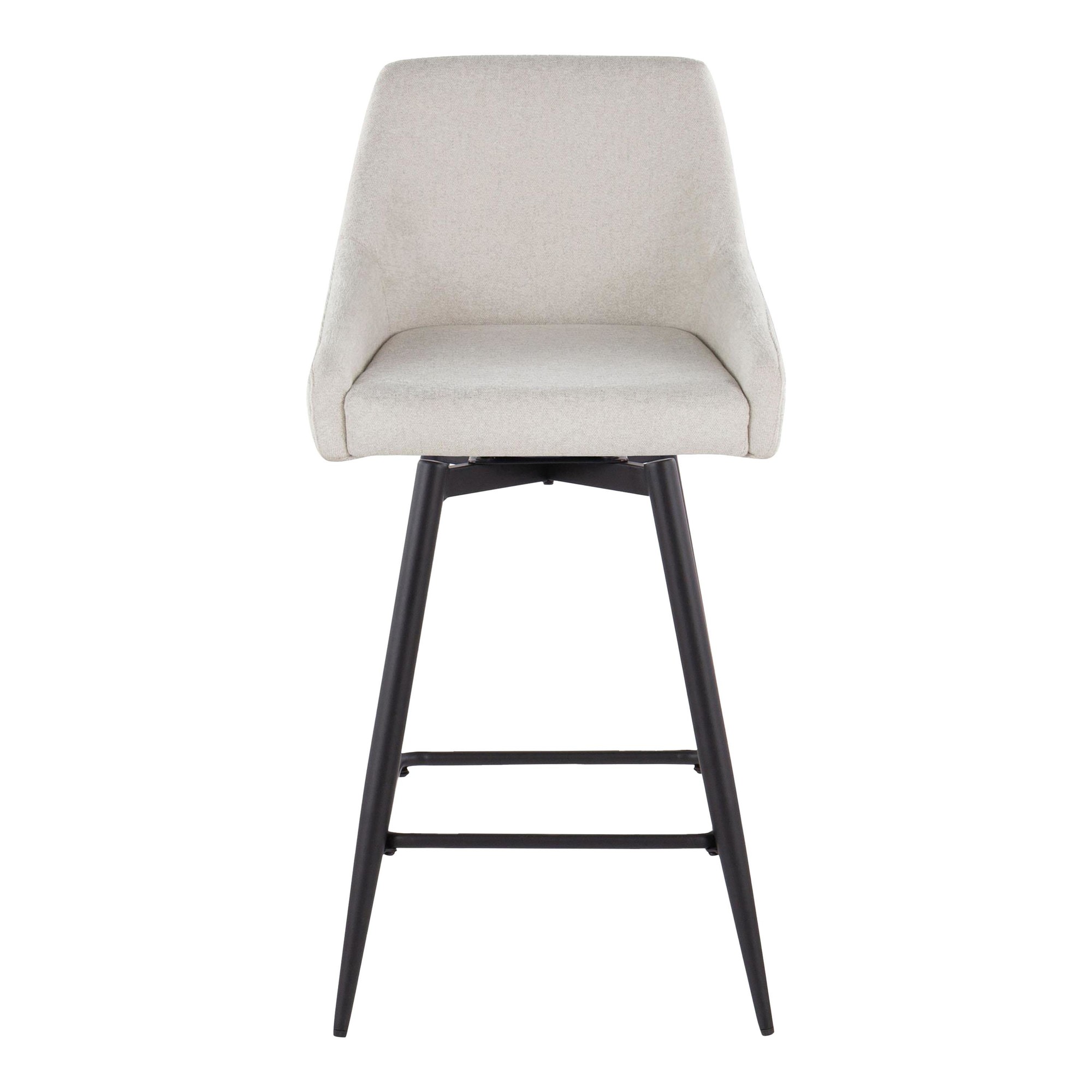 Hannah 26 Cream Fabric Black Metal Swivel Counter Stools (Set of 2) 8 Hannah 26 Cream Fabric Black Metal Swivel Counter Stools (Set of 2) - Image 8