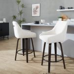 Hannah 26" Cream Fabric Swivel Counter Stools (Set of 2) 12 Hannah 26" Cream Fabric Swivel Counter Stools (Set of 2)