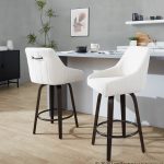 Hannah 26" Cream Fabric Swivel Counter Stools (Set of 2) 11 Hannah 26" Cream Fabric Swivel Counter Stools (Set of 2)