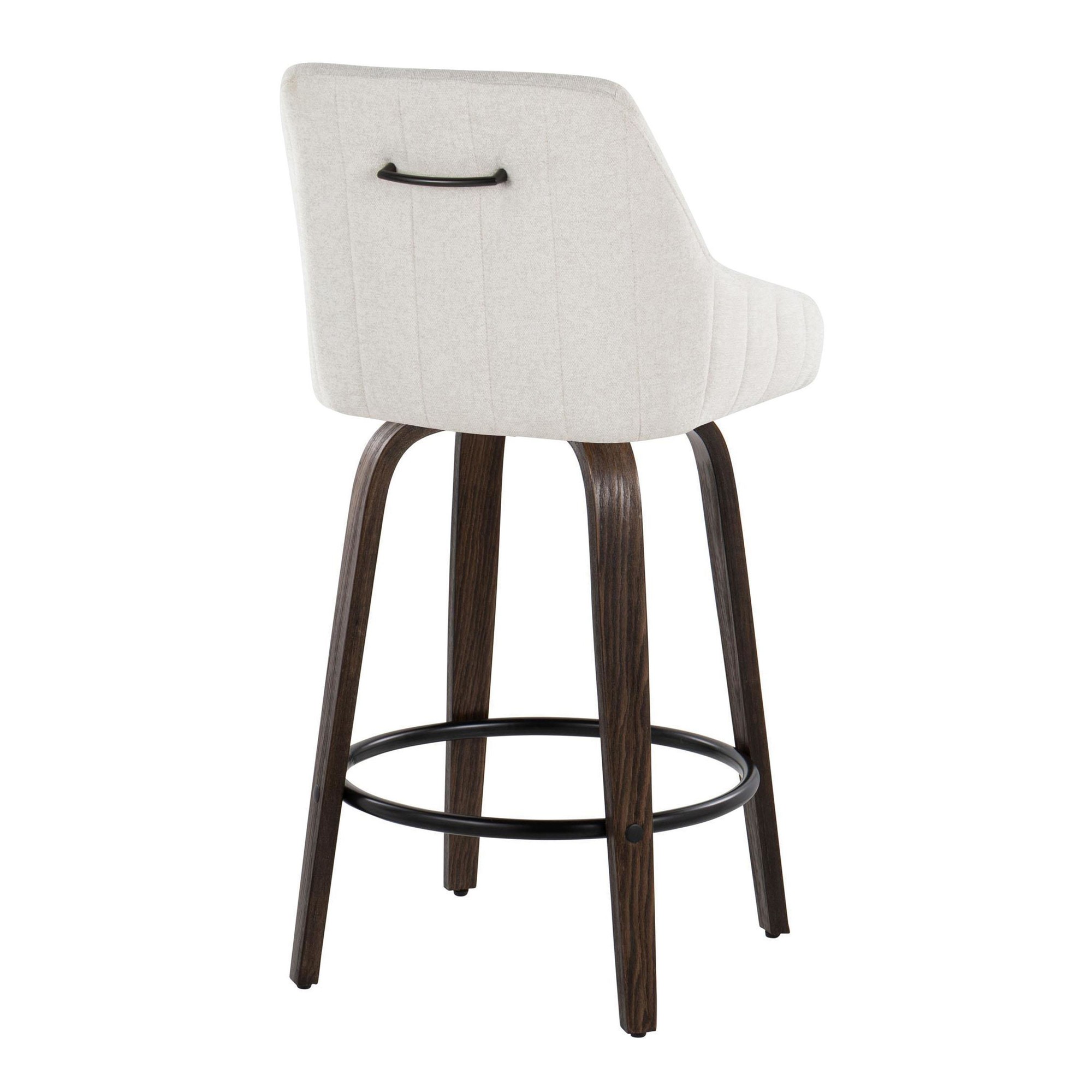 Hannah 26" Cream Fabric Swivel Counter Stools (Set of 2) 6 Hannah 26" Cream Fabric Swivel Counter Stools (Set of 2) - Image 6