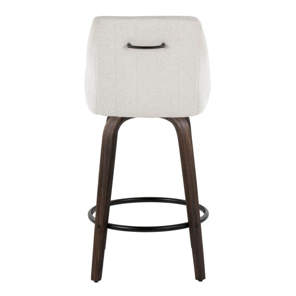 Hannah 26 Cream Fabric Swivel Counter Stools Set of 2 6