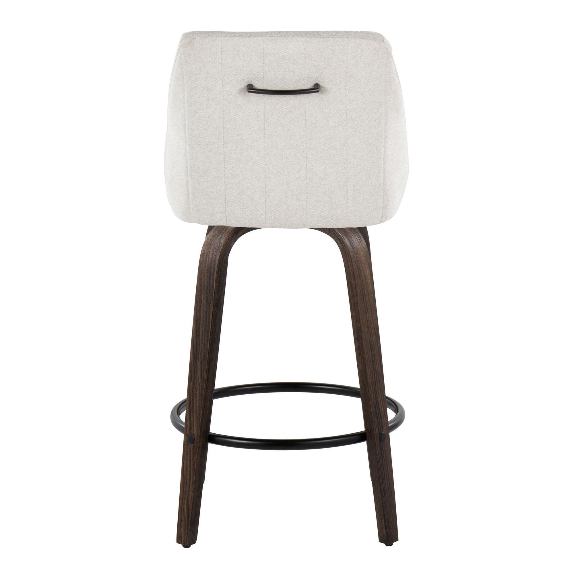 Hannah 26" Cream Fabric Swivel Counter Stools (Set of 2) 7 Hannah 26" Cream Fabric Swivel Counter Stools (Set of 2) - Image 7