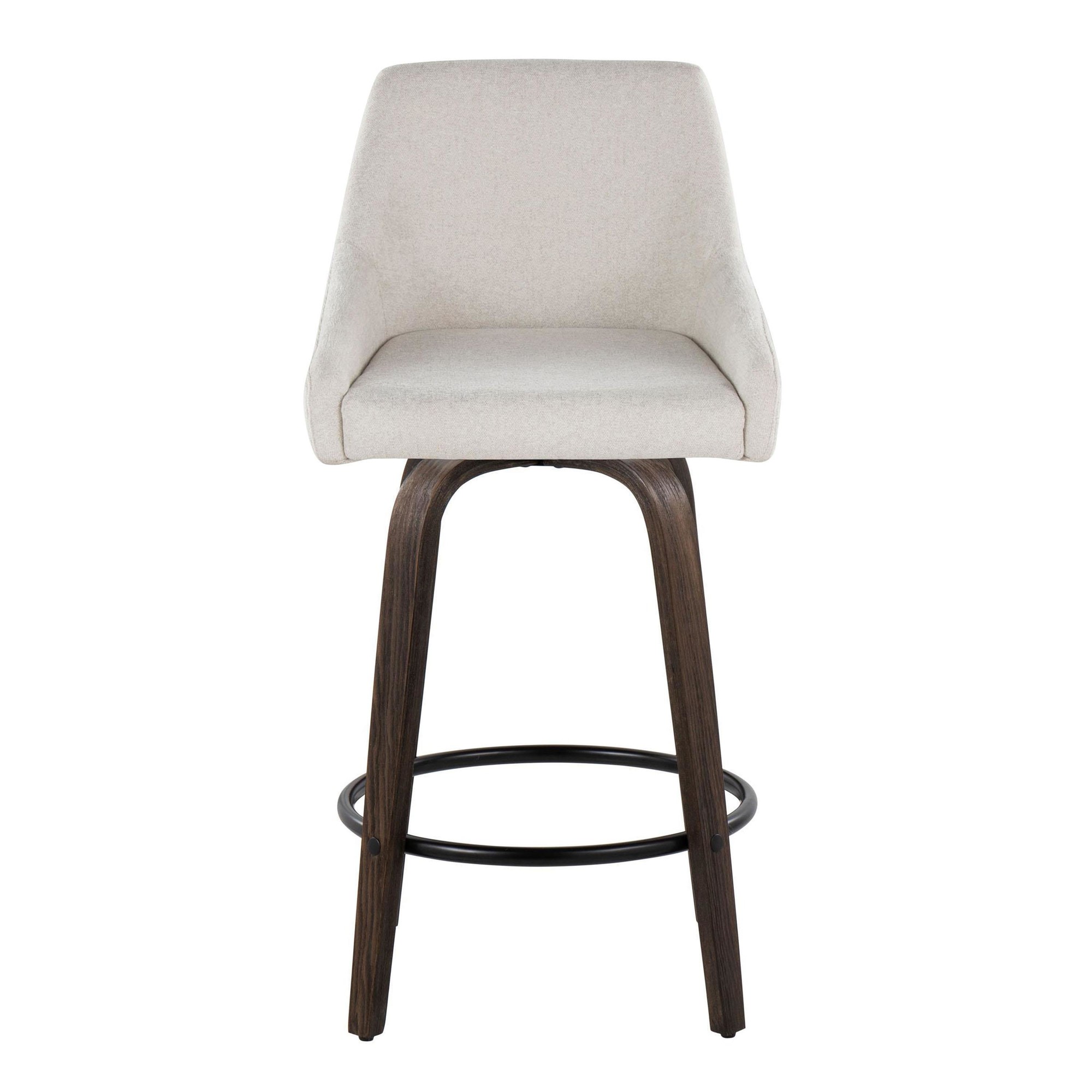 Hannah 26" Cream Fabric Swivel Counter Stools (Set of 2) 8 Hannah 26" Cream Fabric Swivel Counter Stools (Set of 2) - Image 8